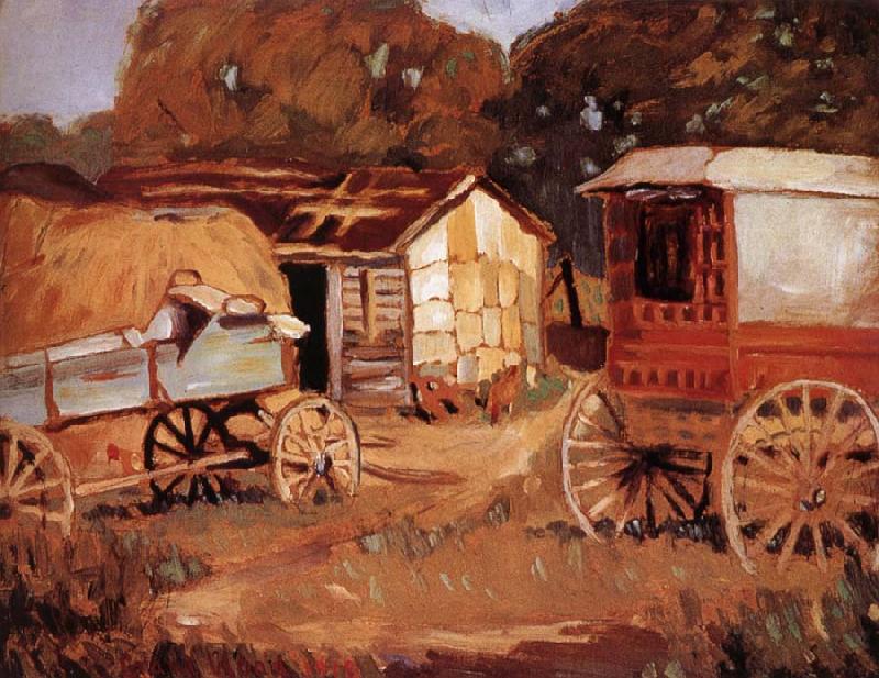 Grant Wood Carriage Business Germany oil painting art